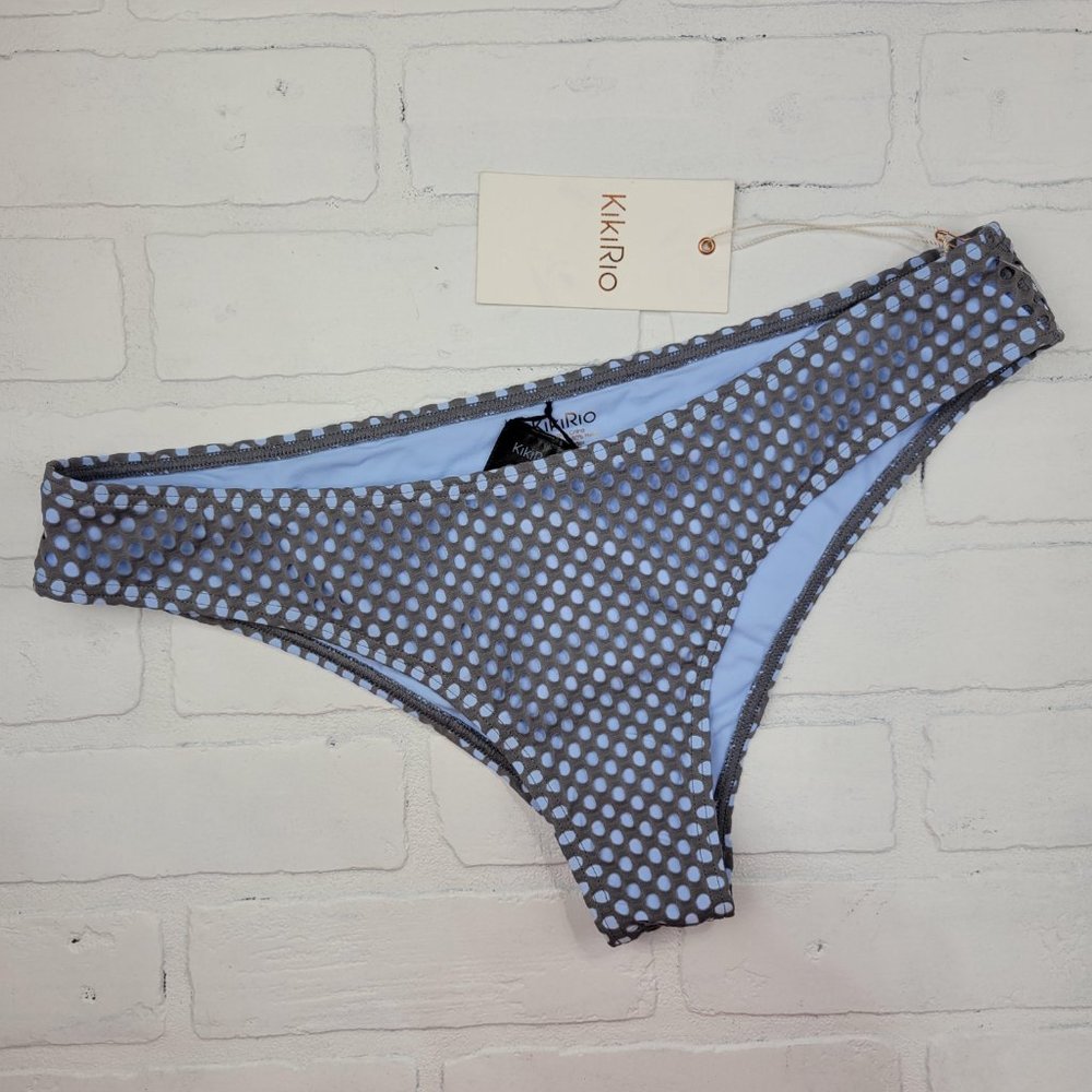 NWT Kikirio | ASOS Bex Low Bikini Bottom Periwinkle Gray Large - Picture 3 of 6